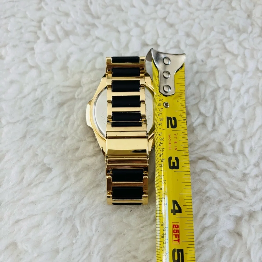 Ed Hardy Gold/Black belt Men's Chronograph Green Dial Black bezel Watch in box